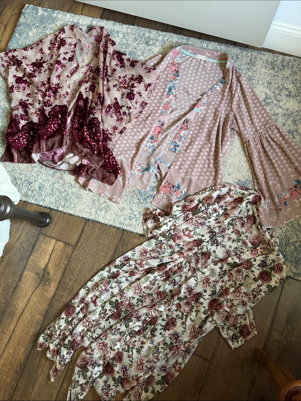 Set of 3 floral tops/coverups